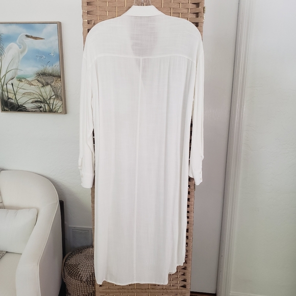 🌺 L*Space Barcelona White Button-Up Midi Dress Coverup Resortwear XS/S 🌺 - Picture 9 of 10